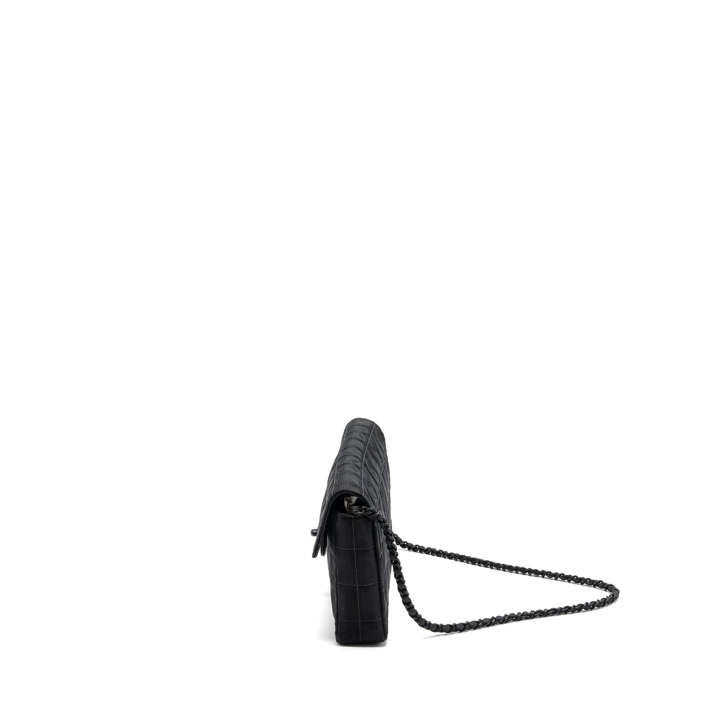 Chanel Vintage Flap Bag Fabric Black With Black Hardware
