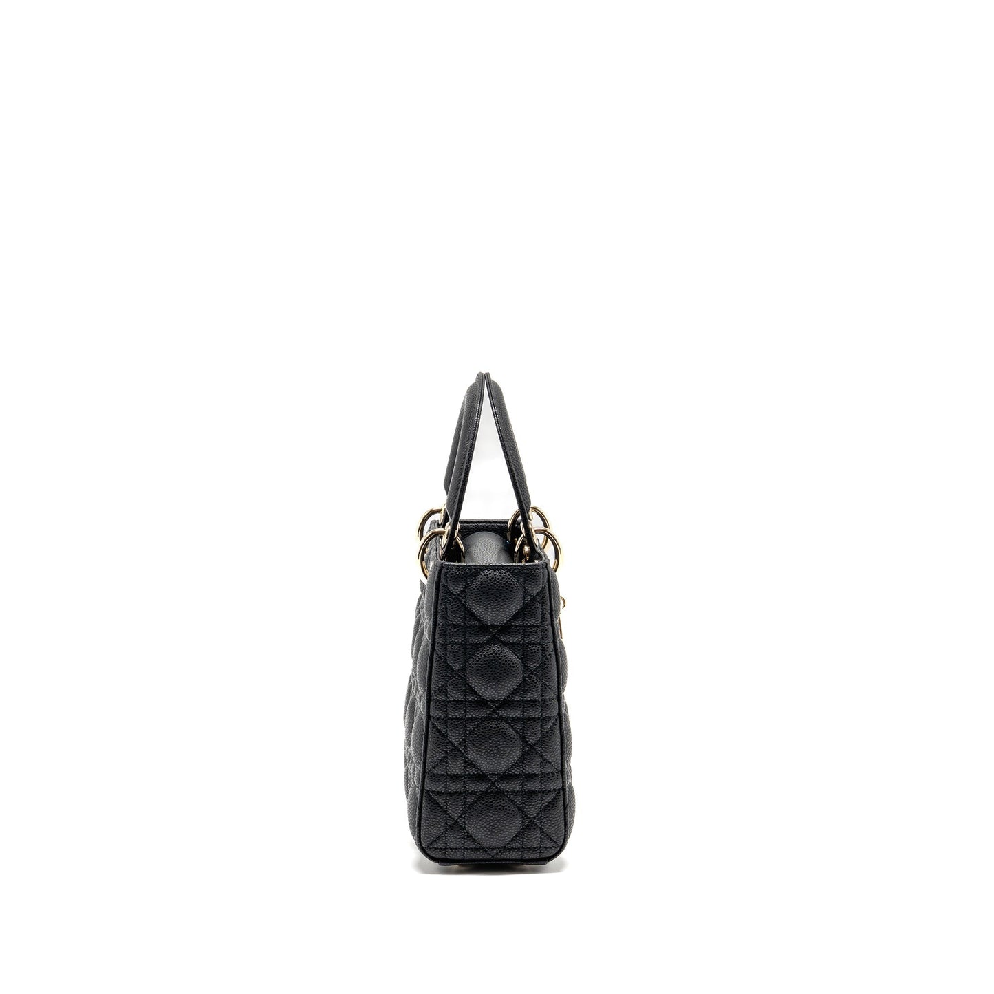 Dior Small Lady Dior Purse Grained Cannage Calfskin Black