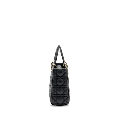 Dior Small Lady Dior Purse Grained Cannage Calfskin Black
