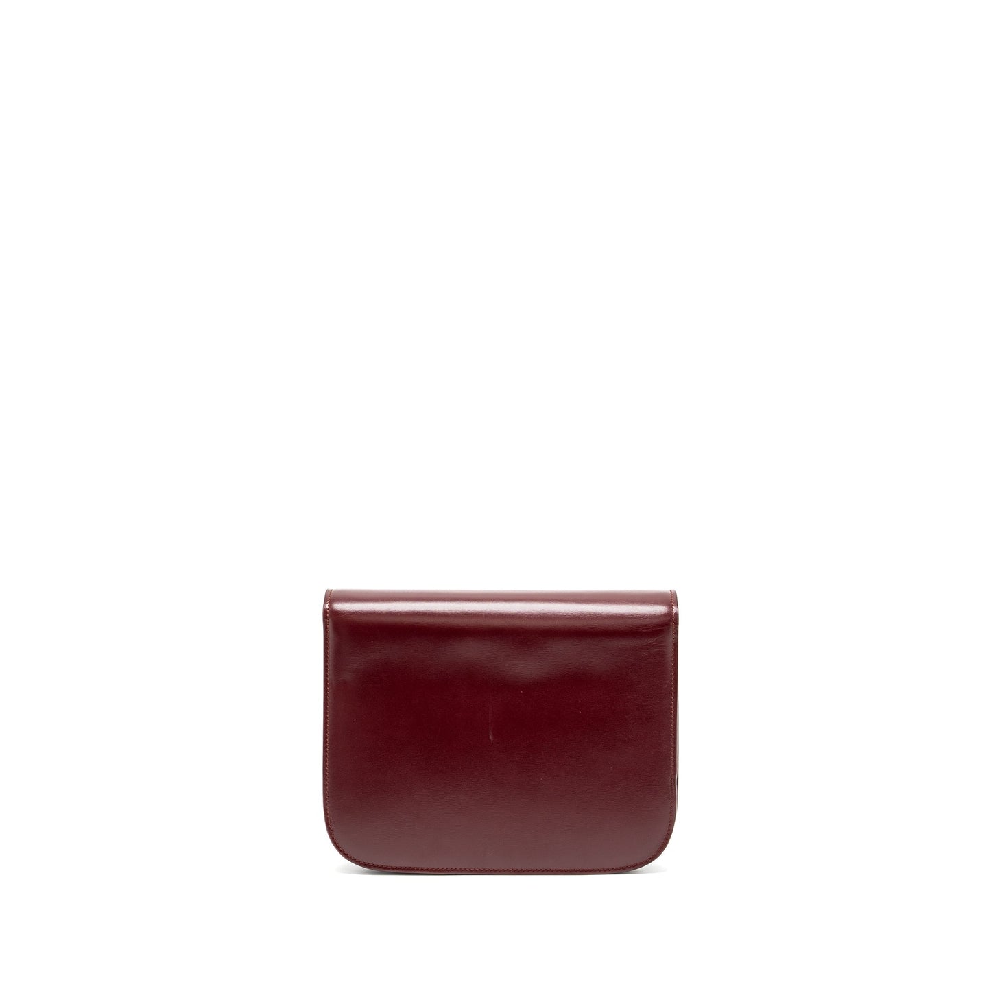Celine Medium Classic Box Purse Calfskin Dark Red