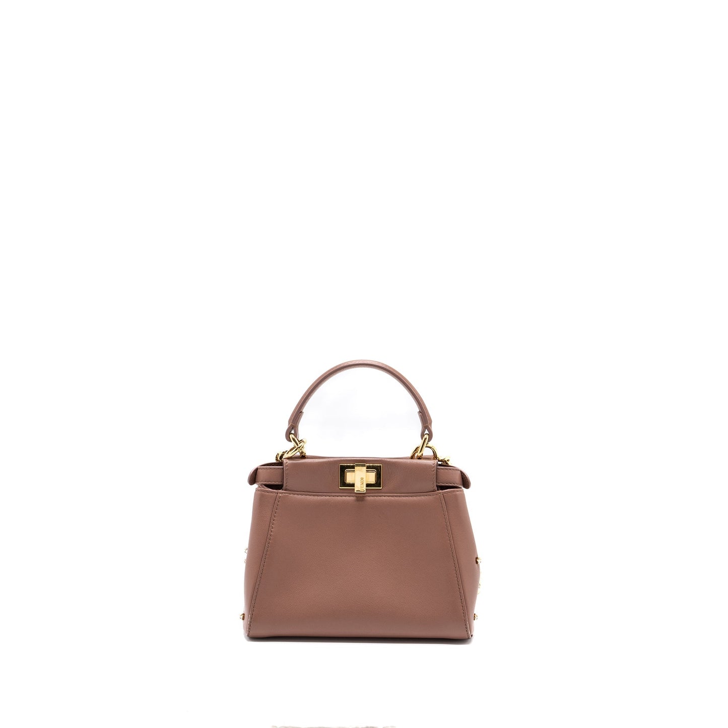 Fendi Mini Peekaboo Star Crystal Lambskin Dark Pink