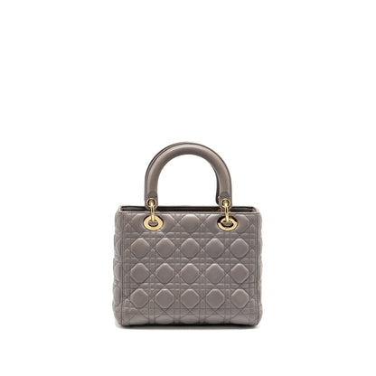 Medium Lady Dior Lambskin Grey