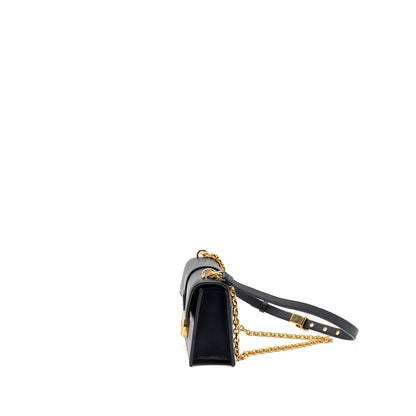 Dior 30 Montaigne East-West Purse With Chain Calfskin Black