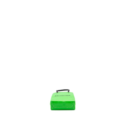 Balenciaga Shopping iPhone holder Crocodile-Embossed leather Green/Black