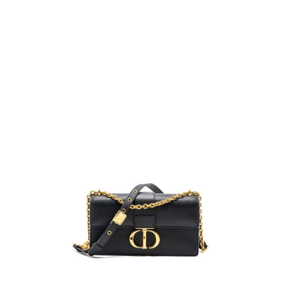 Dior 30 Montaigne East-West Purse With Chain Calfskin Black