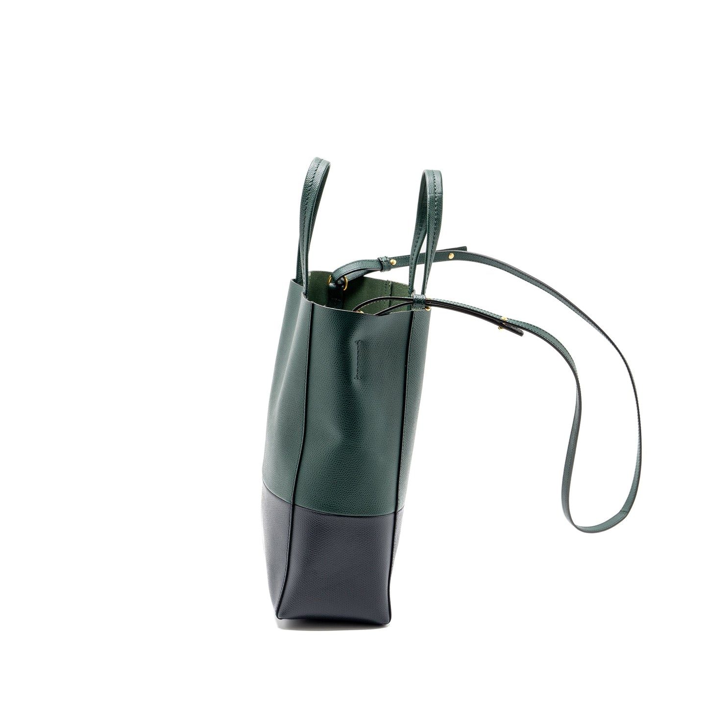 Luxury CELINE vertical cabas calfskin green / navy