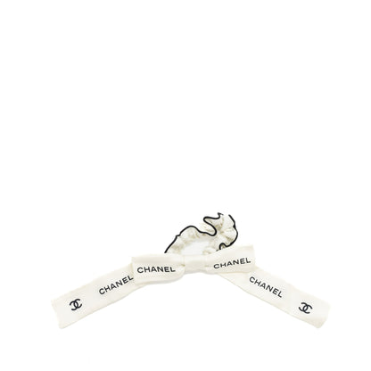 Chanel 23p Hair tie Silk Twill Black/White
