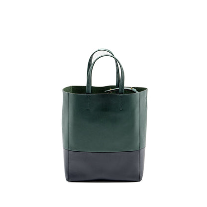 Luxury CELINE vertical cabas calfskin green / navy