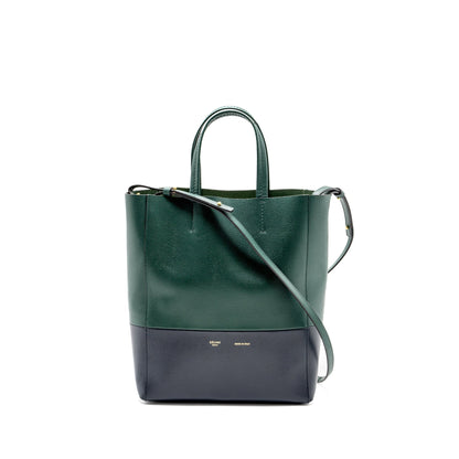 Luxury CELINE vertical cabas calfskin green / navy