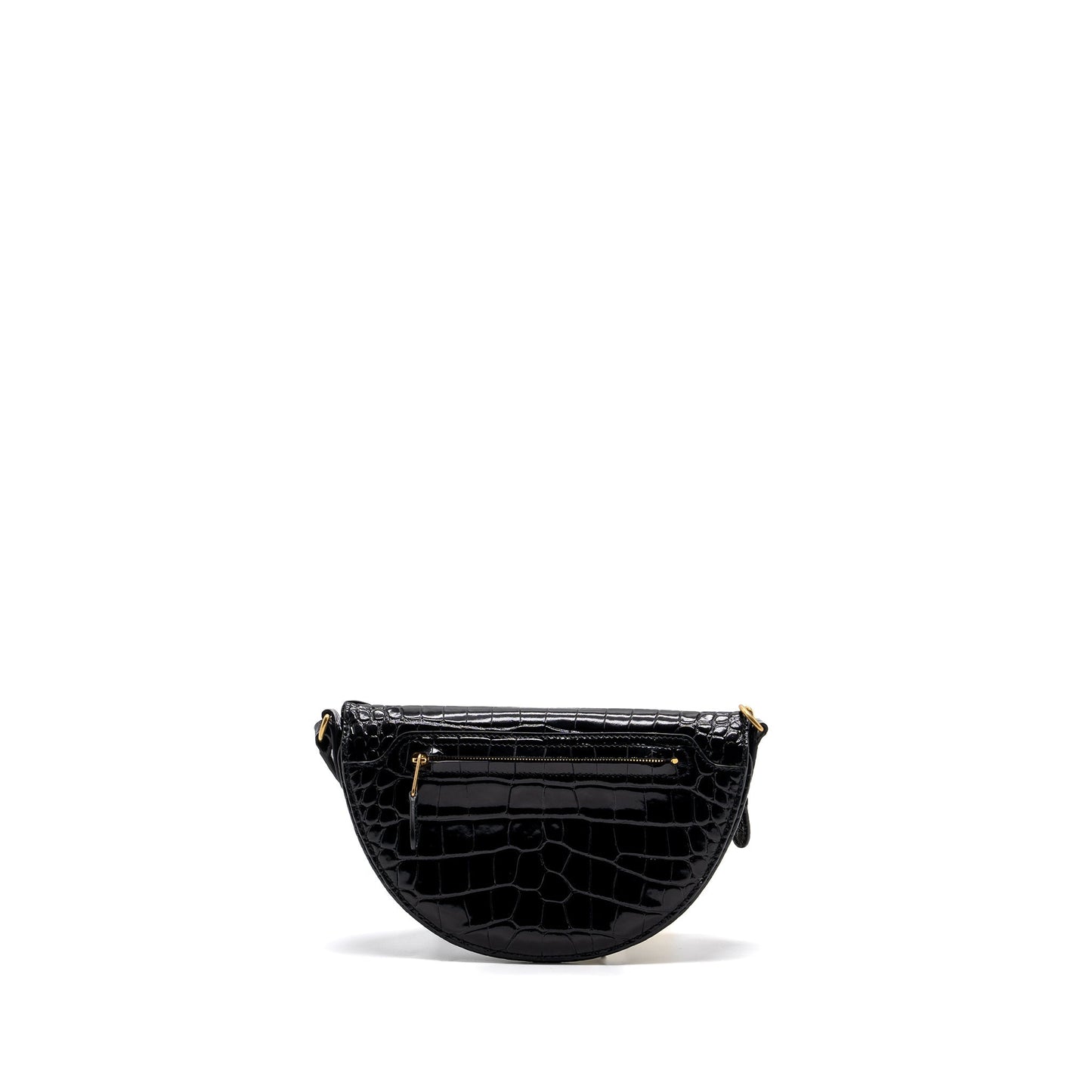 BALENCIAGA SOUVENIR Purse Crocodile-Embossed Calfskin Black