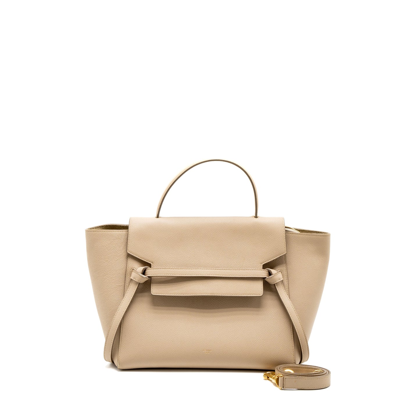 Celine Mini Belt Purse Grained Calfskin Light Beige