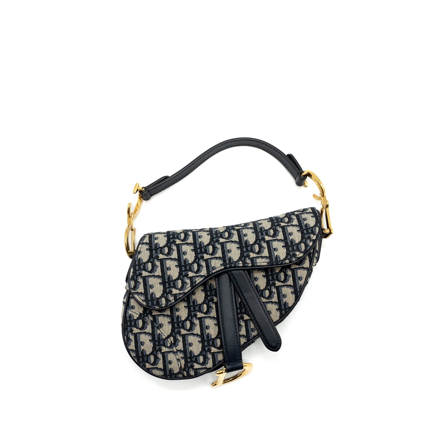 Dior Mini Saddle Purse Blue Oblique Jacquard