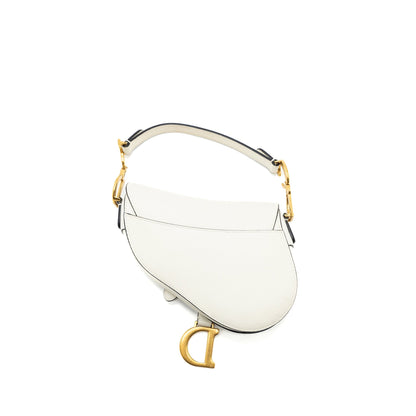 Dior Mini Saddle Purse Calfskin White
