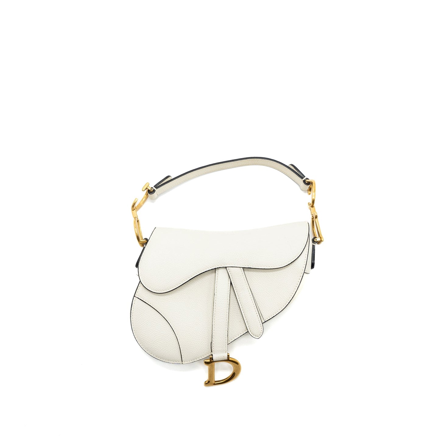 Dior Mini Saddle Purse Calfskin White