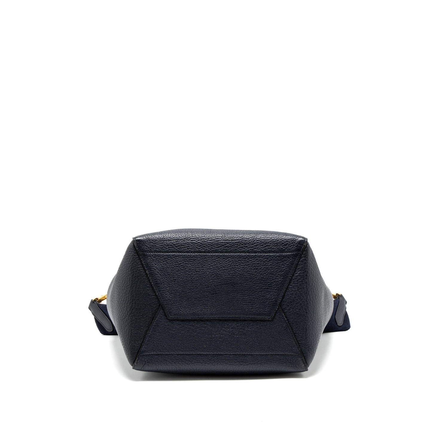 Celine Sangle Bucket Purse Calfskin Navy