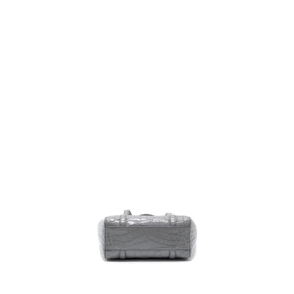 Balenciaga Everyday Tote Purse Crocodile-Embossed calfskin Grey