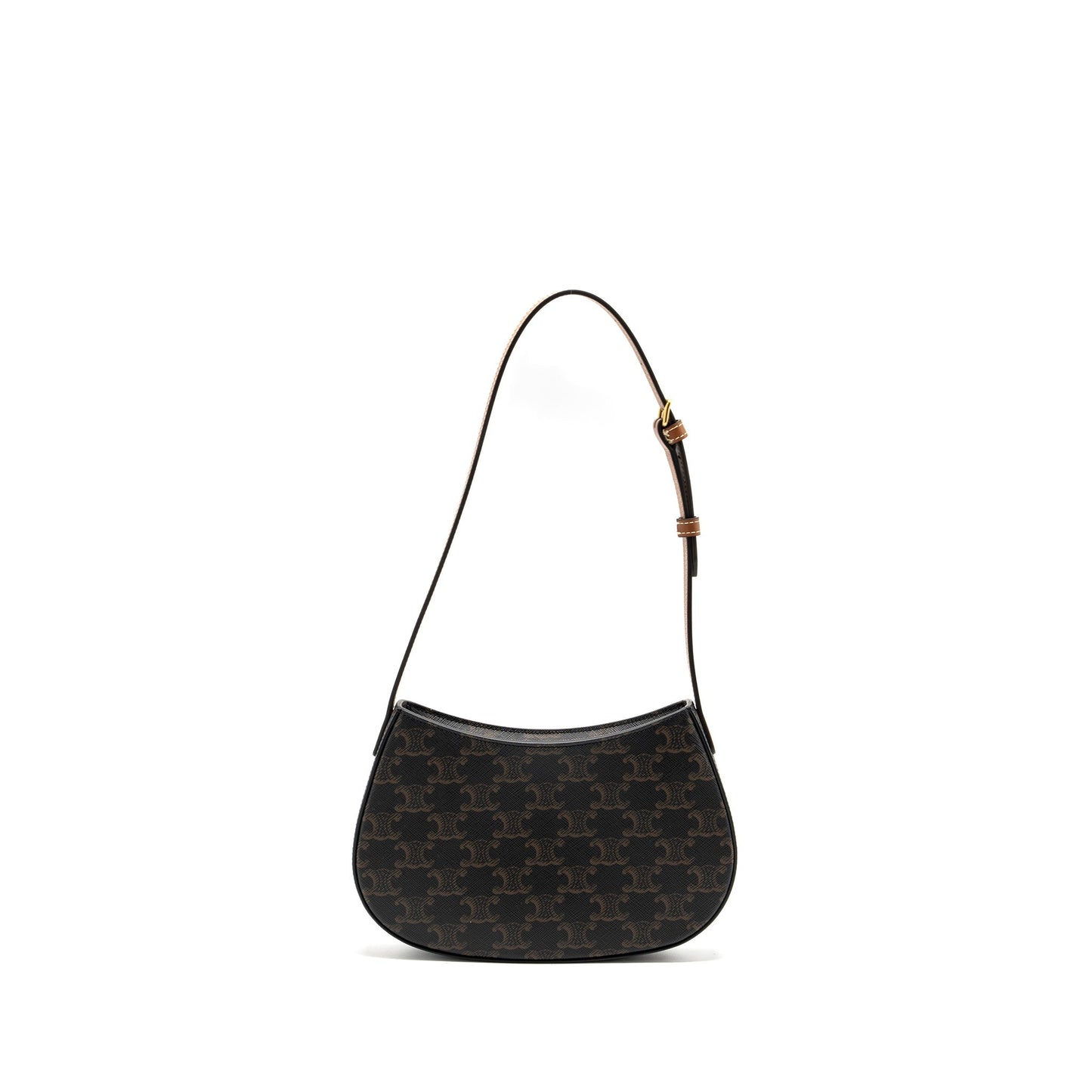 Celine Medium Tilly Purse in Triomphe Canvas / calfskin Tan