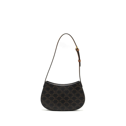 Celine Medium Tilly Purse in Triomphe Canvas / calfskin Tan
