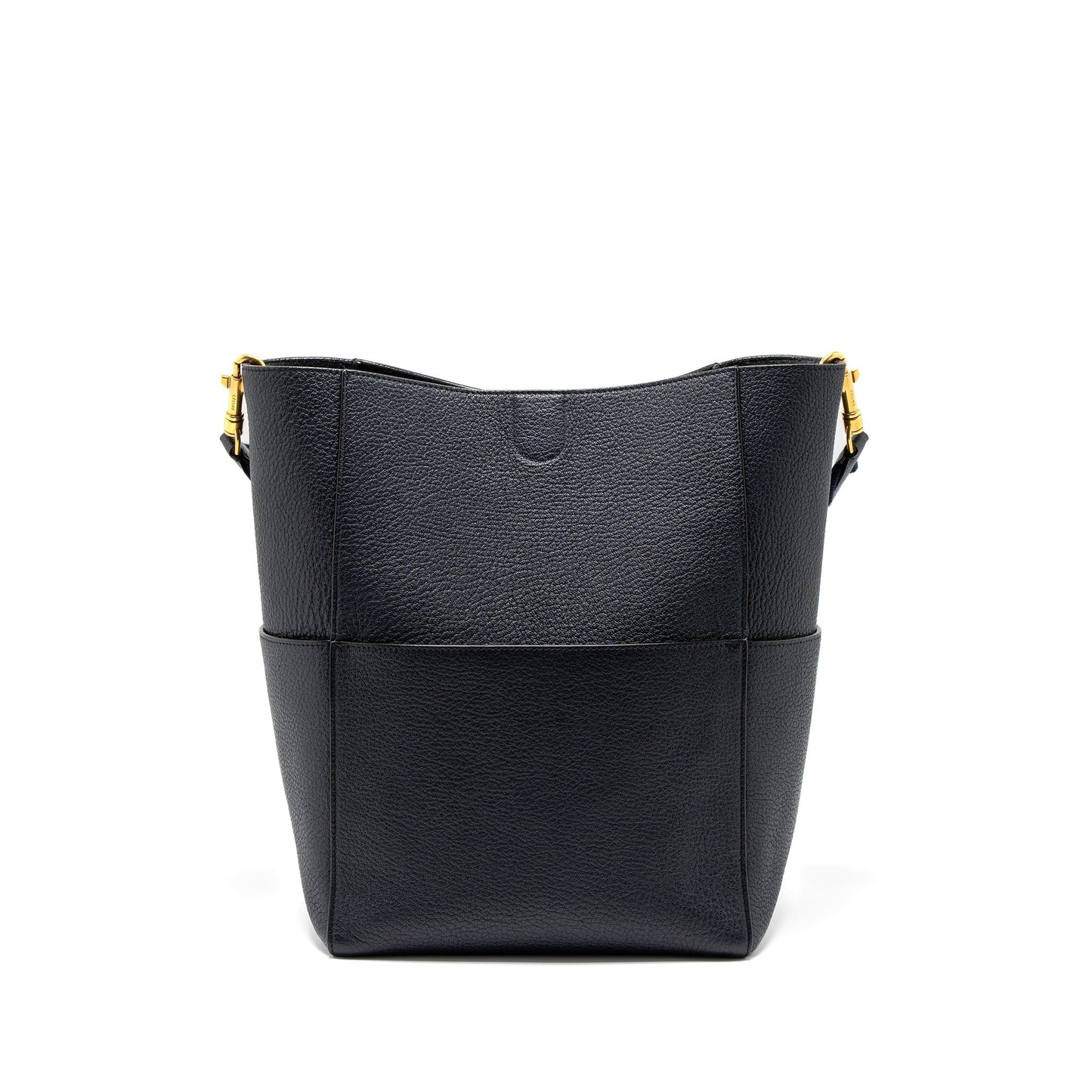 Celine Sangle Bucket Purse Calfskin Navy