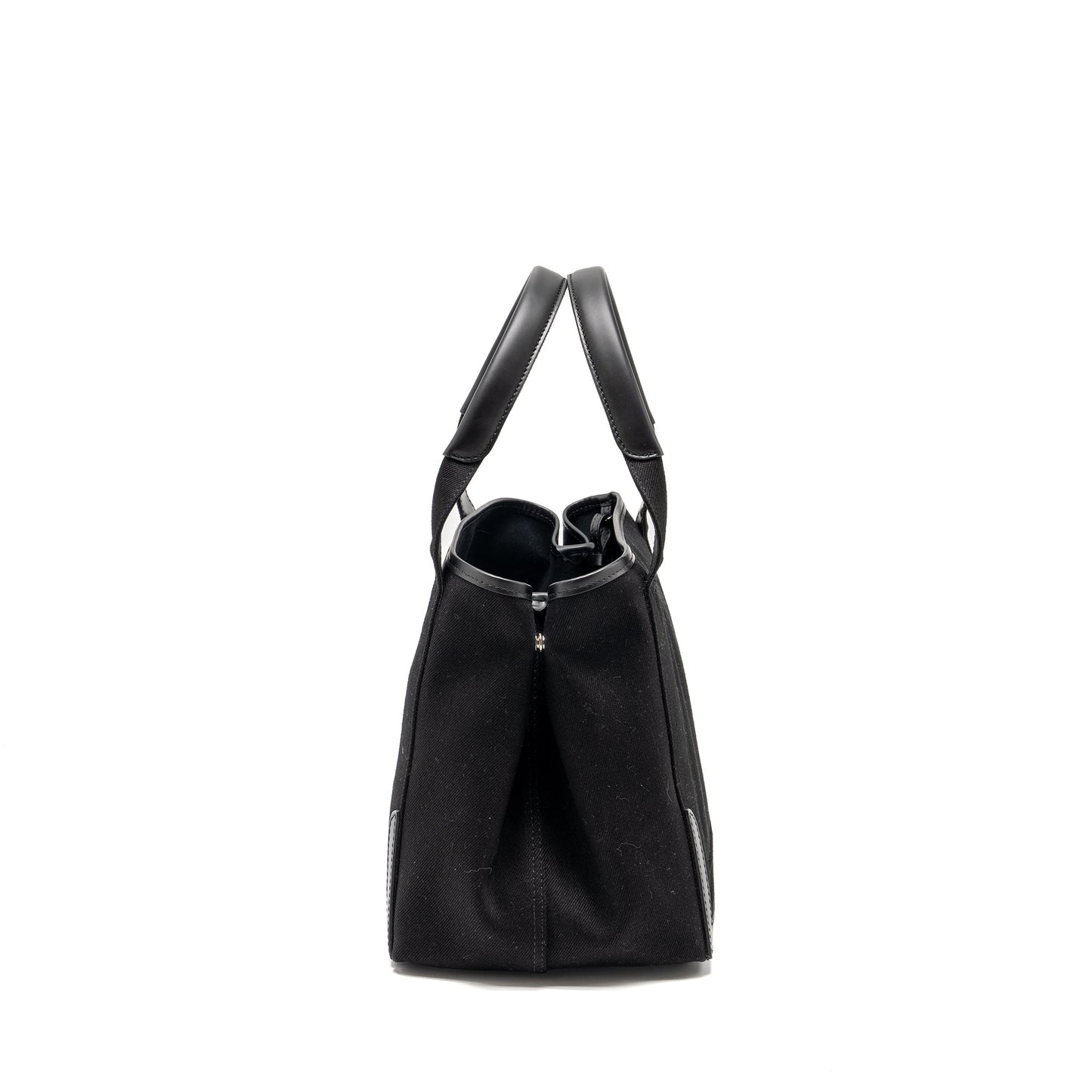Balenciaga Cabas Logo Tote Purse Canvas/ Calfskin Black