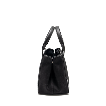 Balenciaga Cabas Logo Tote Purse Canvas/ Calfskin Black
