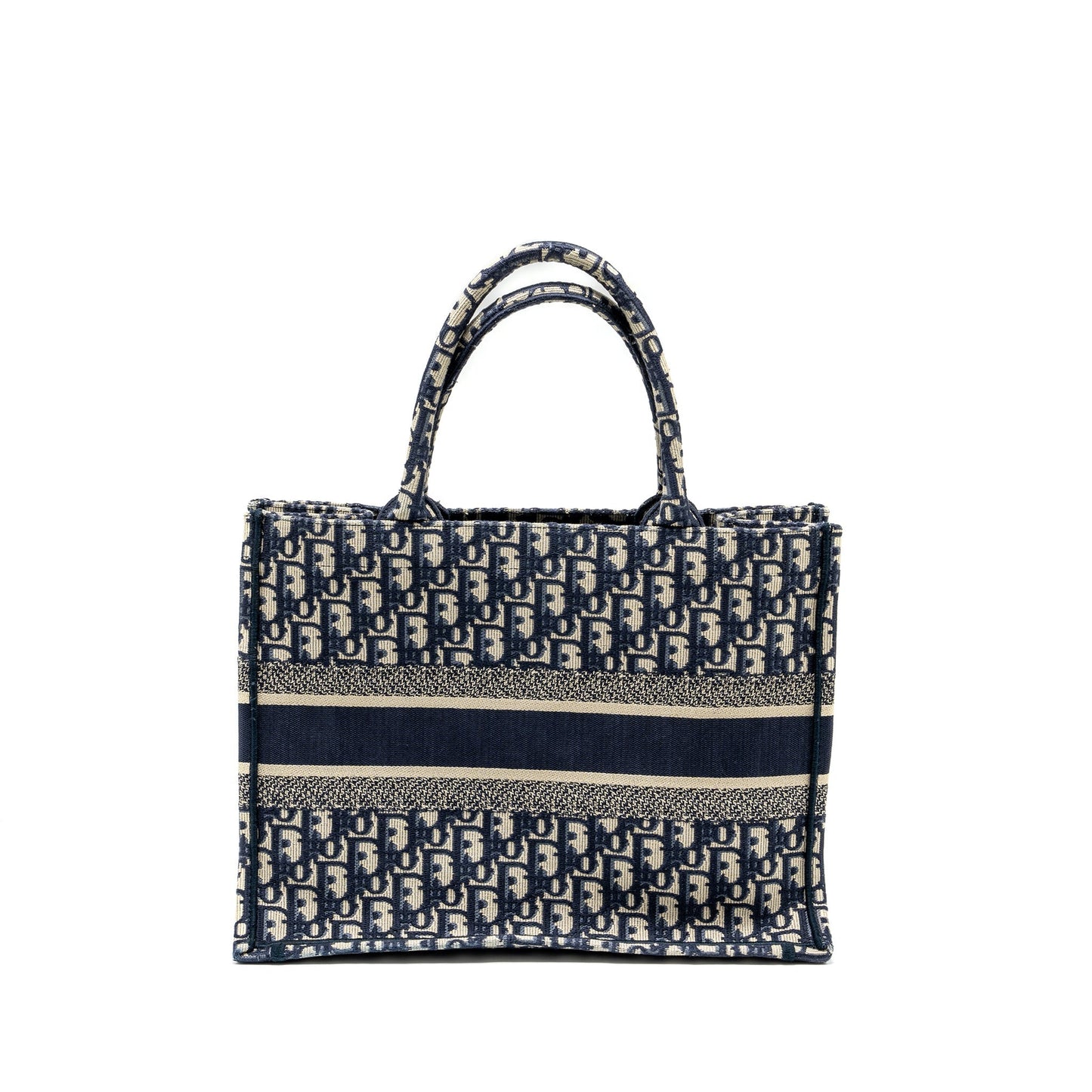 Medium Book Tote Blue Dior Oblique Embroidery