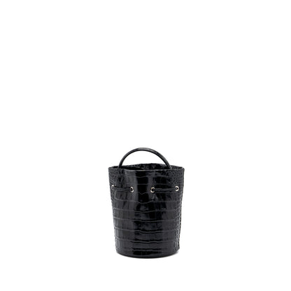 BALENCIAGA Everyday Drawstring Bucket Purse Black