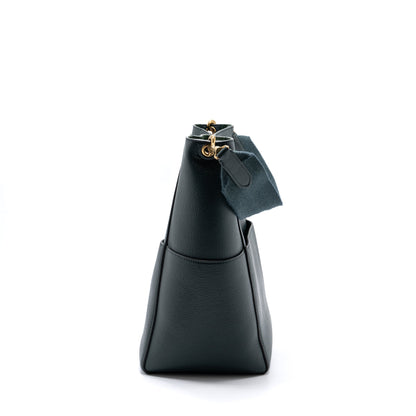 Celine Sangle bucket Purse calfskin dark green