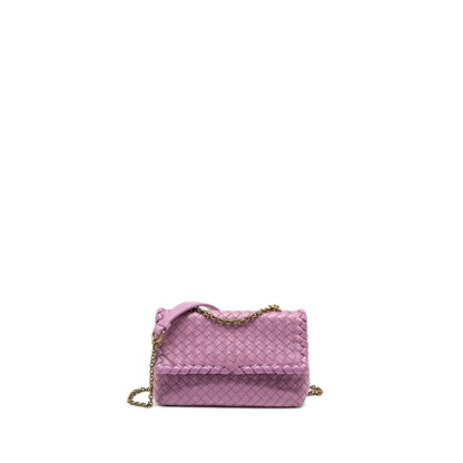 Bottega Veneta Olympia Purse Leather Light Purple
