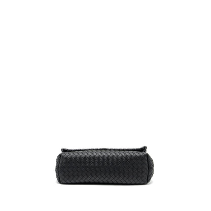 Bottega Veneta Single Chain Flap Purse Leather Black with Black Hardware