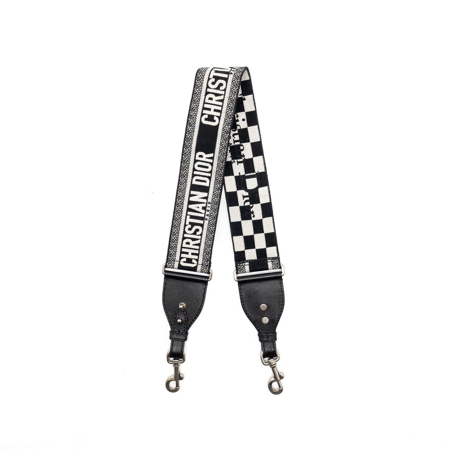 Dior Shoulder Strap Canvas/Calfskin Black/White