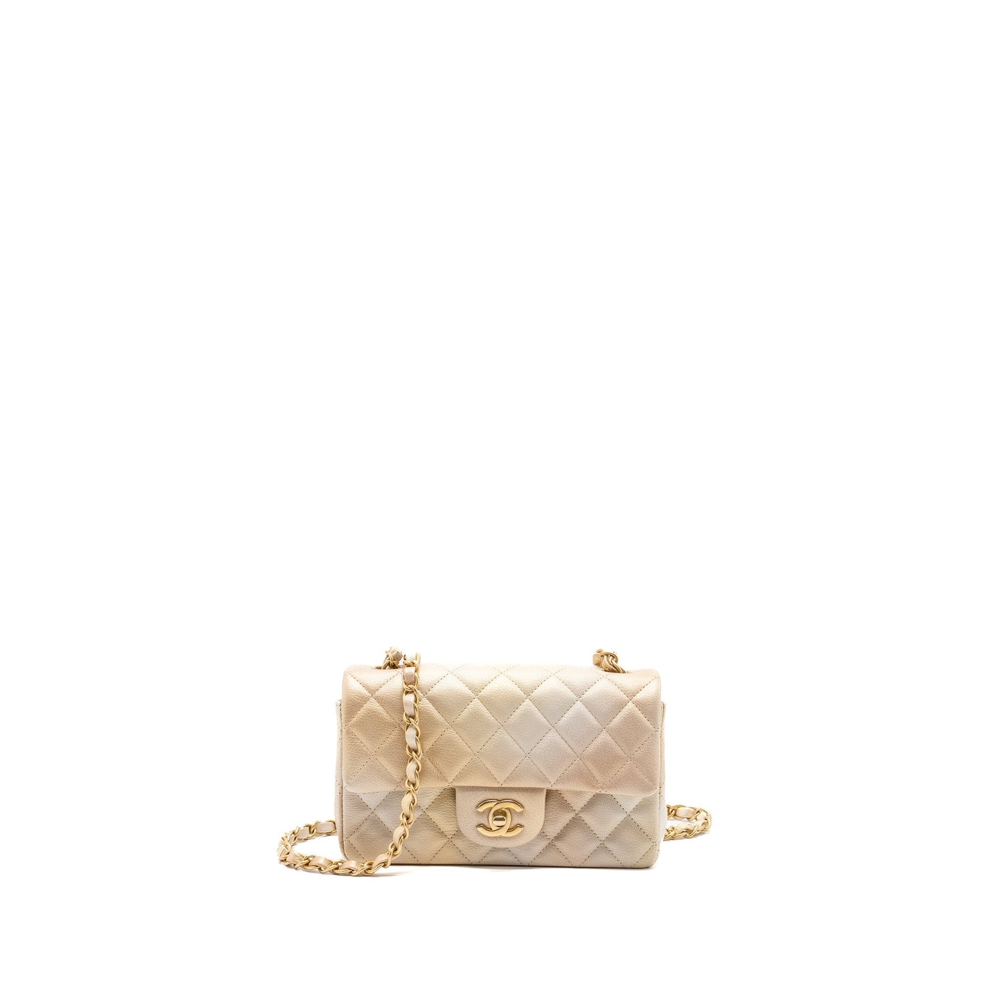 Chanel 22C mini Rectangular Flap Bag Goatskin OmbrÃ© Beige Brushed GHW (microchip)