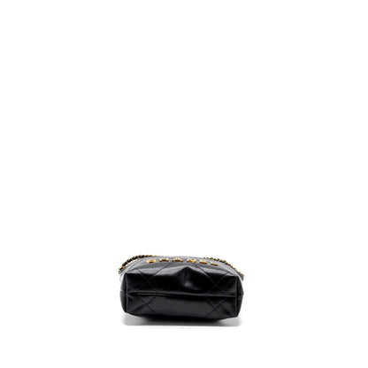 Chanel mini 22 bag shiny calfskin black GHW (microchip)