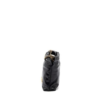 Chanel mini 22 bag shiny calfskin black GHW (microchip)