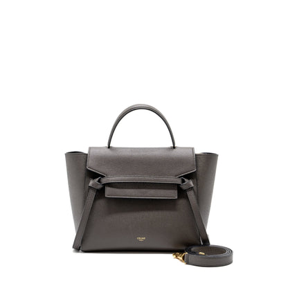 Celine Micro Belt Purse Grained Calfskin Grey