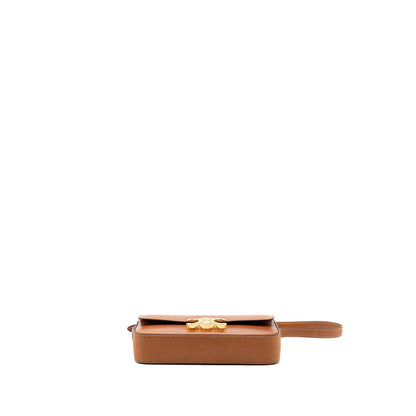 Celine Triomphe Mini Purse Calfskin Tan