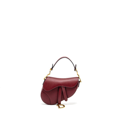 Dior Mini Saddle Purse calfskin red