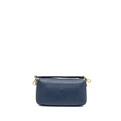Fendi Baguette Purse grained calfskin dark blue
