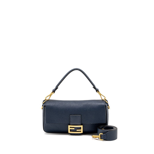 Fendi Baguette Purse grained calfskin dark blue