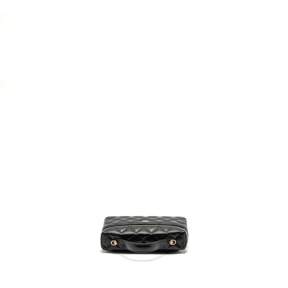 Chanel 25p CC Top Handle Vanity with Chain Caviar Black LGHW (microchip)