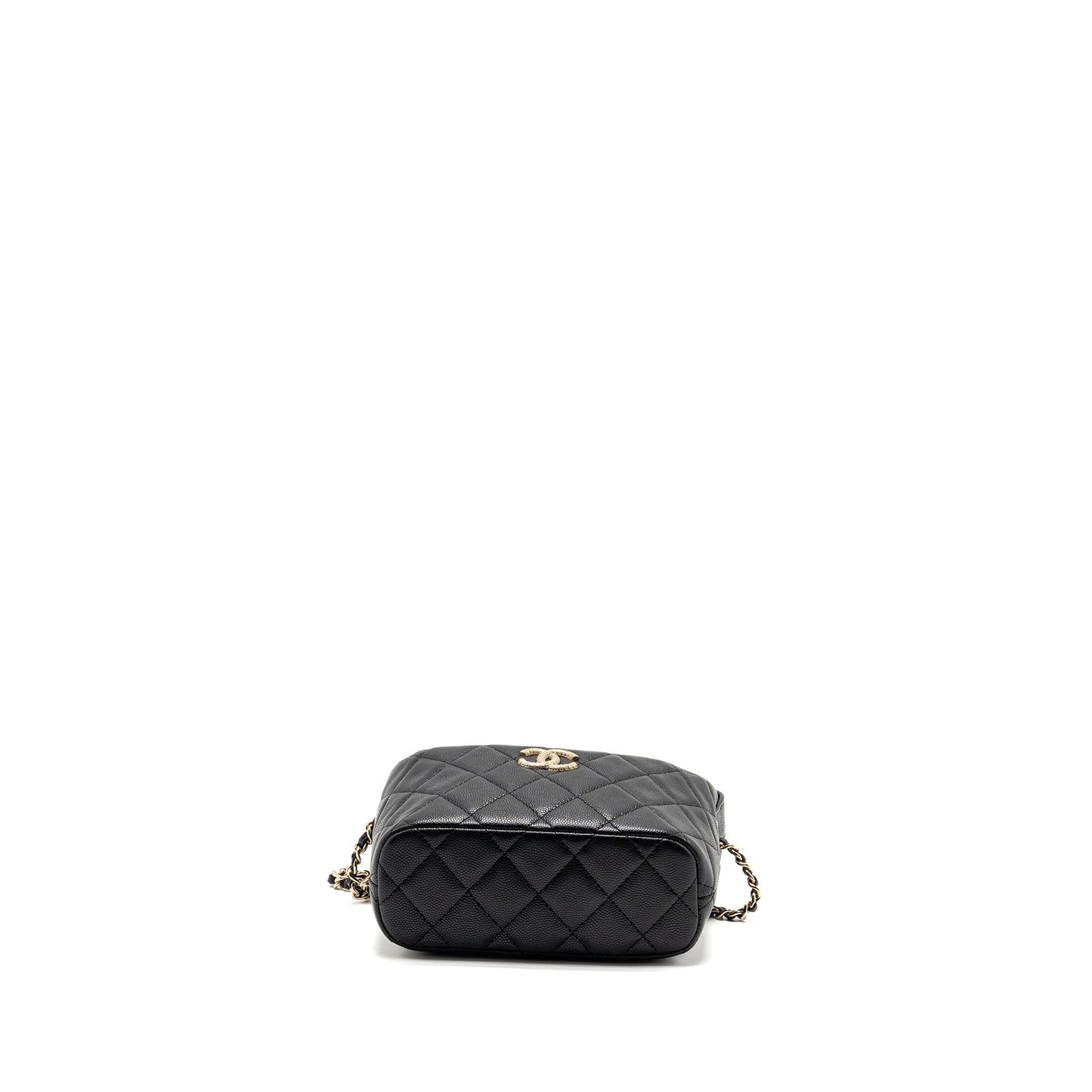Chanel 25c detail Logo quilted hobo bag caviar black GHW (microchip)