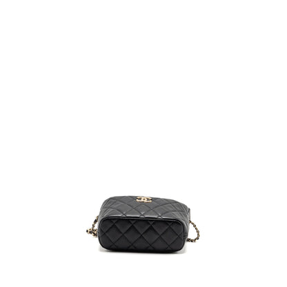 Chanel 25c detail Logo quilted hobo bag caviar black GHW (microchip)
