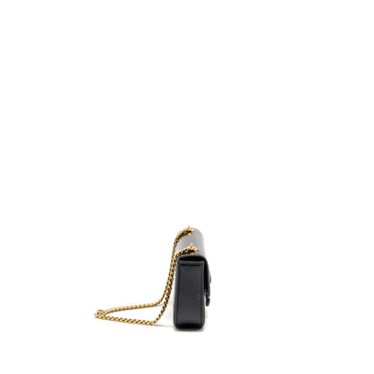 Celine Cuir Triomphe Chain Mini Purse Calfskin Black