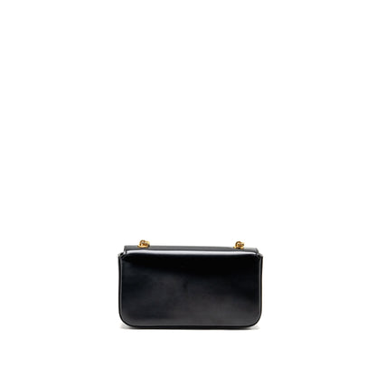 Celine Cuir Triomphe Chain Mini Purse Calfskin Black