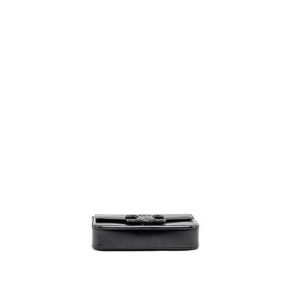 Celine Cuir Triomphe Chain Mini Purse Calfskin Black