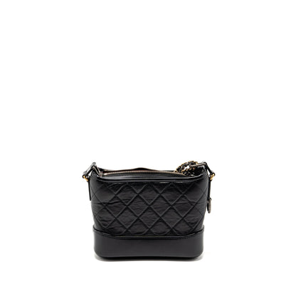 Chanel Small Gabrielle Hobo Bag Aged Calfskin Black Multicoloured Hardware (microchip)