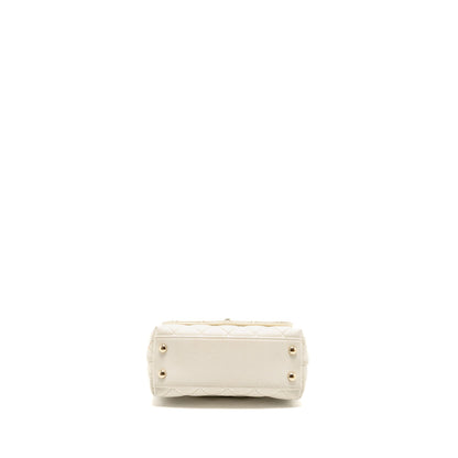 Chanel Mini Coco Handle Caviar White LGHW (microchip)