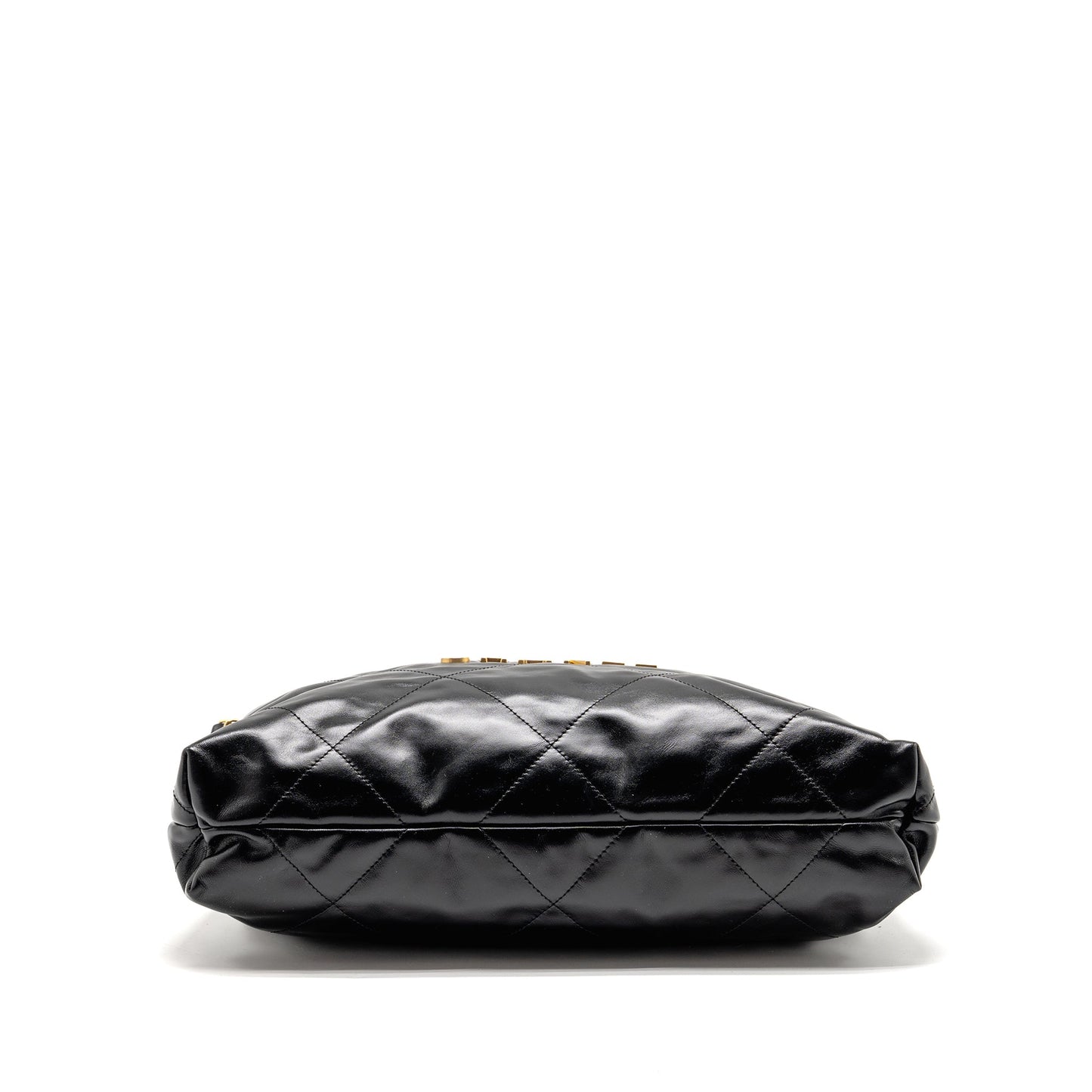 CHANEL Medium 22 Bag Shiny Calfskin Black GHW (Microchip)