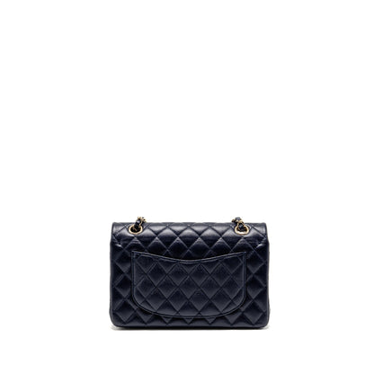 Chanel Small Classic Double Flap Bag Caviar Navy GHW (microchip)