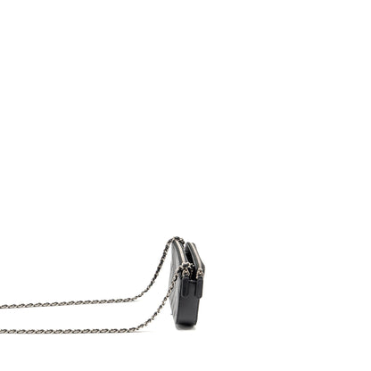 Chanel Double Zip Clutch with Chain Caviar Black SHW